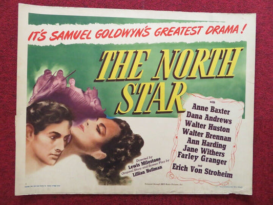 THE NORTH STAR US HALF SHEET (22"x 28") POSTER ANNIE BAXTER DANA ANDREWS 1943 Movie posters