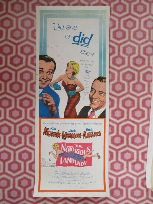 THE NOTORIOUS LANDLADY US INSERT (14"x 36") POSTER KIM NOVAK JACK LEMMON 1961 - Rendezvous Cinema