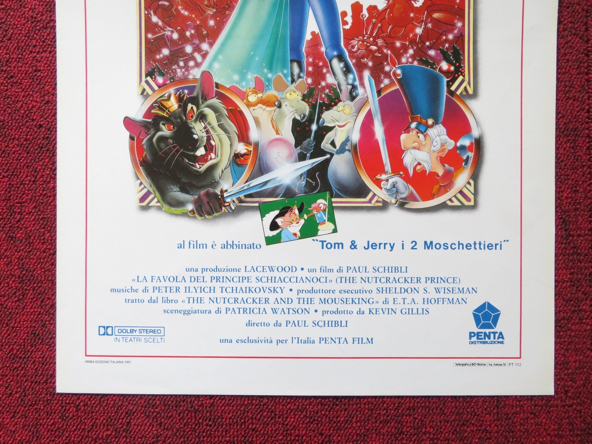 THE NUTCRACKER PRINCE ITALIAN LOCANDINA POSTER KIEFER SUTHERLAND P. O'TOOLE 1990 Rendezvous Cinema Movie posters