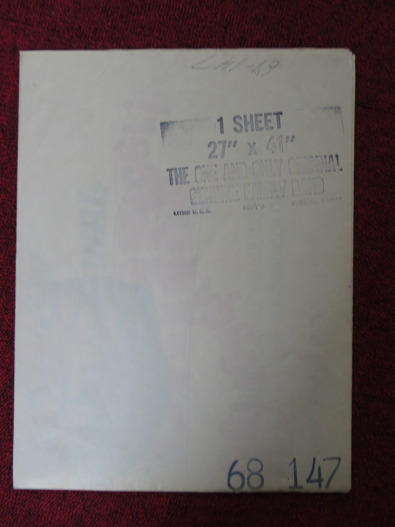 THE ONE AND ONLY, GENUINE, ORIGINAL FAMILY BAND FOLDED US ONE SHEET POSTER 1968 Rendezvous Cinema Movie posters