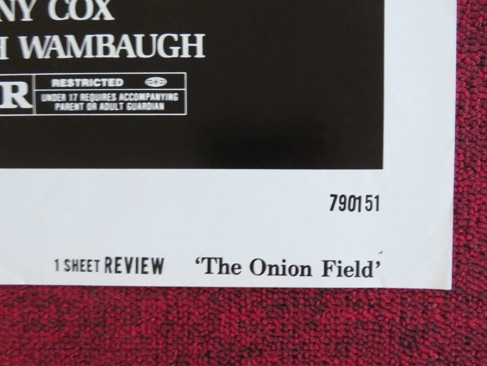 THE ONION FIELD - REVIEW FOLDED US ONE SHEET POSTER JOHN SAVAGE JAMES WOODS 1979 Rendezvous Cinema Movie posters