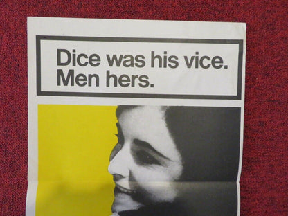 THE ONLY GAME IN TOWN FOLDED AUSTRALIAN DAYBILL POSTER 1968 ELIZABETH TAYLOR Movie posters