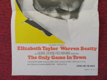 THE ONLY GAME IN TOWN FOLDED AUSTRALIAN DAYBILL POSTER 1968 ELIZABETH TAYLOR Movie posters
