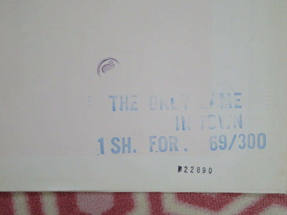 THE ONLY GAME IN TOWN US ONE SHEET POSTER GEORGE STEVENS 1969 Movie posters