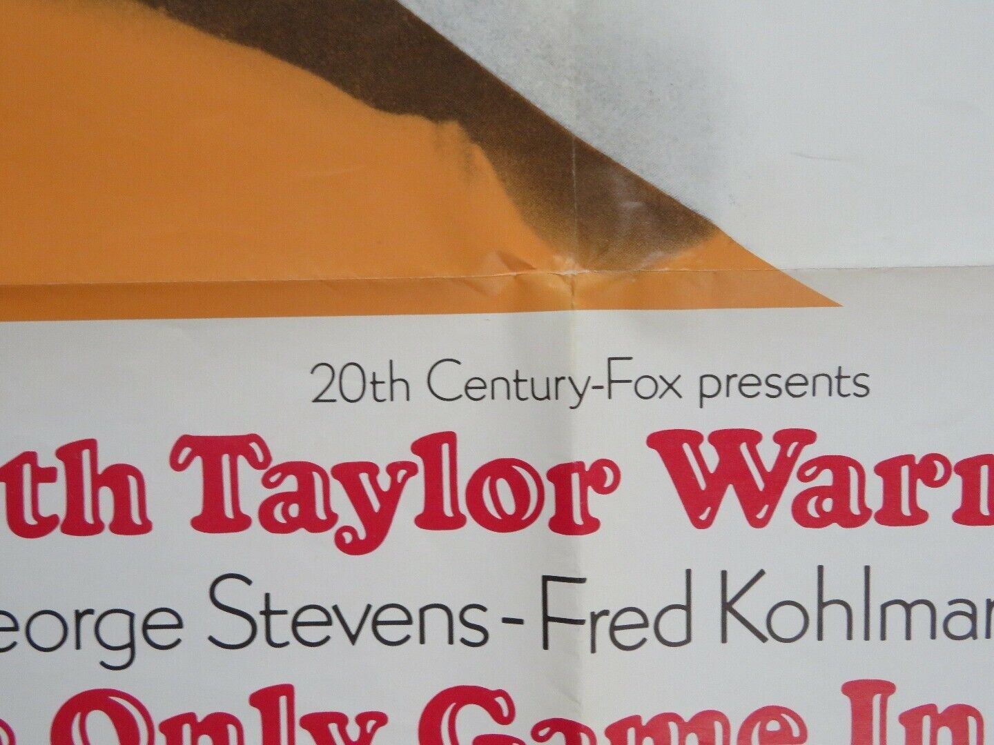 THE ONLY GAME IN TOWN US ONE SHEET POSTER GEORGE STEVENS 1969 Movie posters