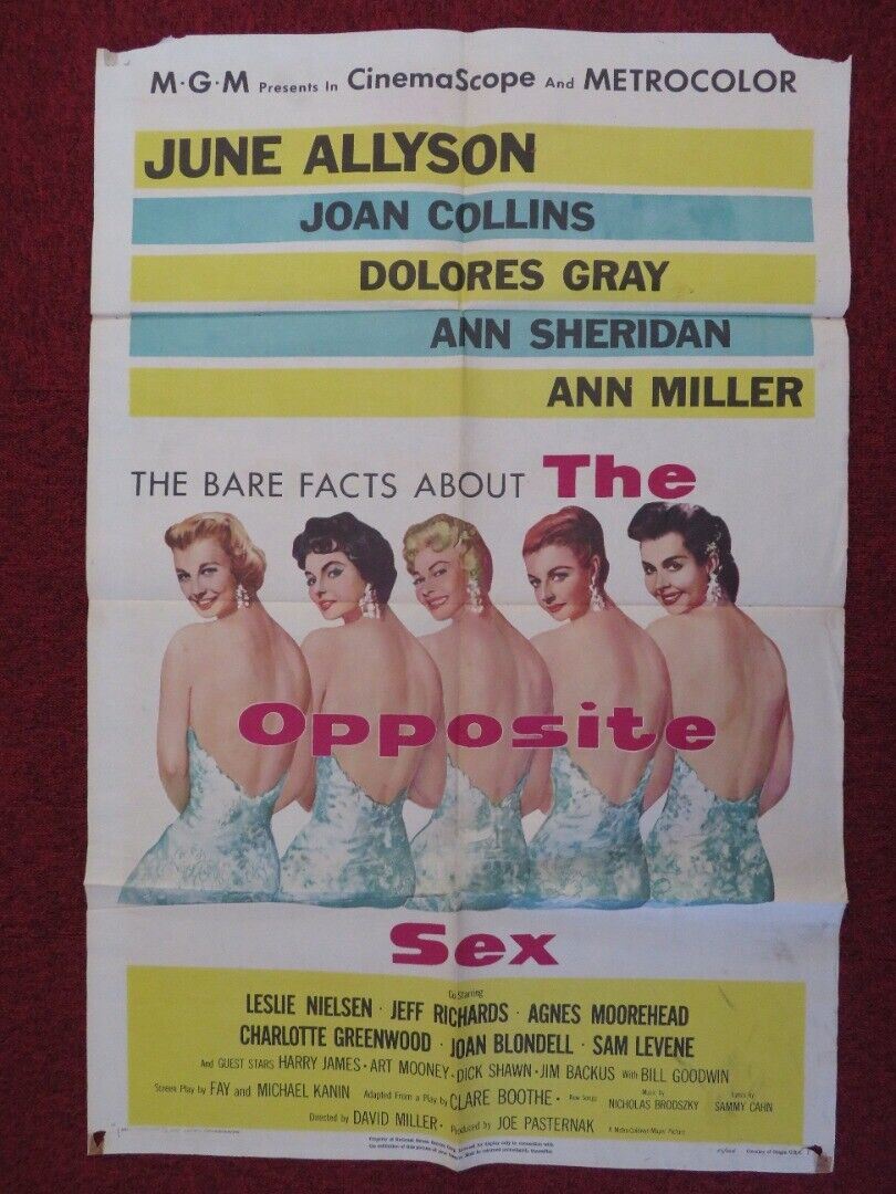 THE OPPOSITE SEX ONE FOLDED US ONE SHEET POSTER JUNE ALLYSON JOAN COLLINS 1956 Movie posters