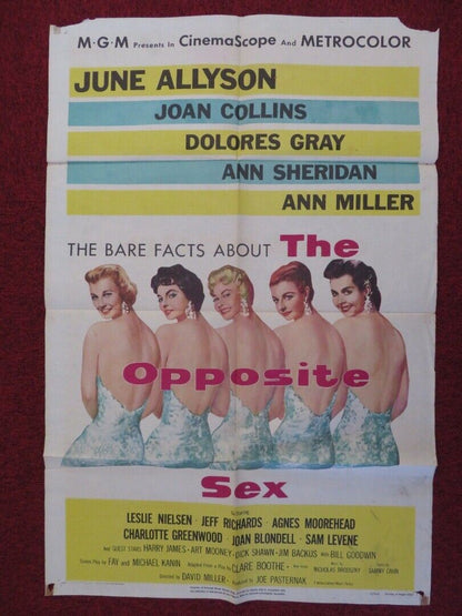 THE OPPOSITE SEX ONE FOLDED US ONE SHEET POSTER JUNE ALLYSON JOAN COLLINS 1956 Movie posters