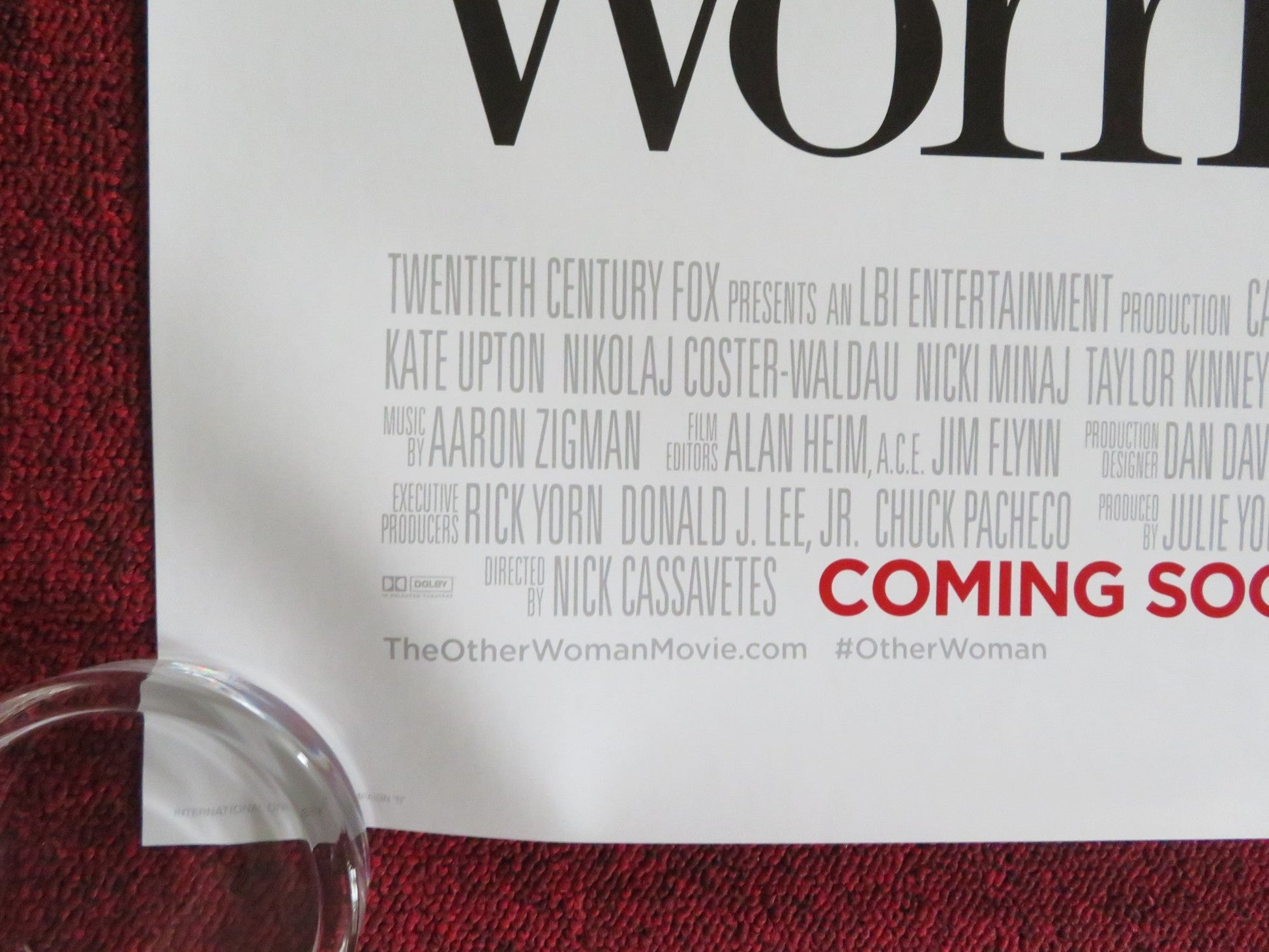 THE OTHER WOMEN US ONE SHEET ROLLED POSTER CAMERON DIAZ LESLIE MANN 2014 Rendezvous Cinema Movie posters