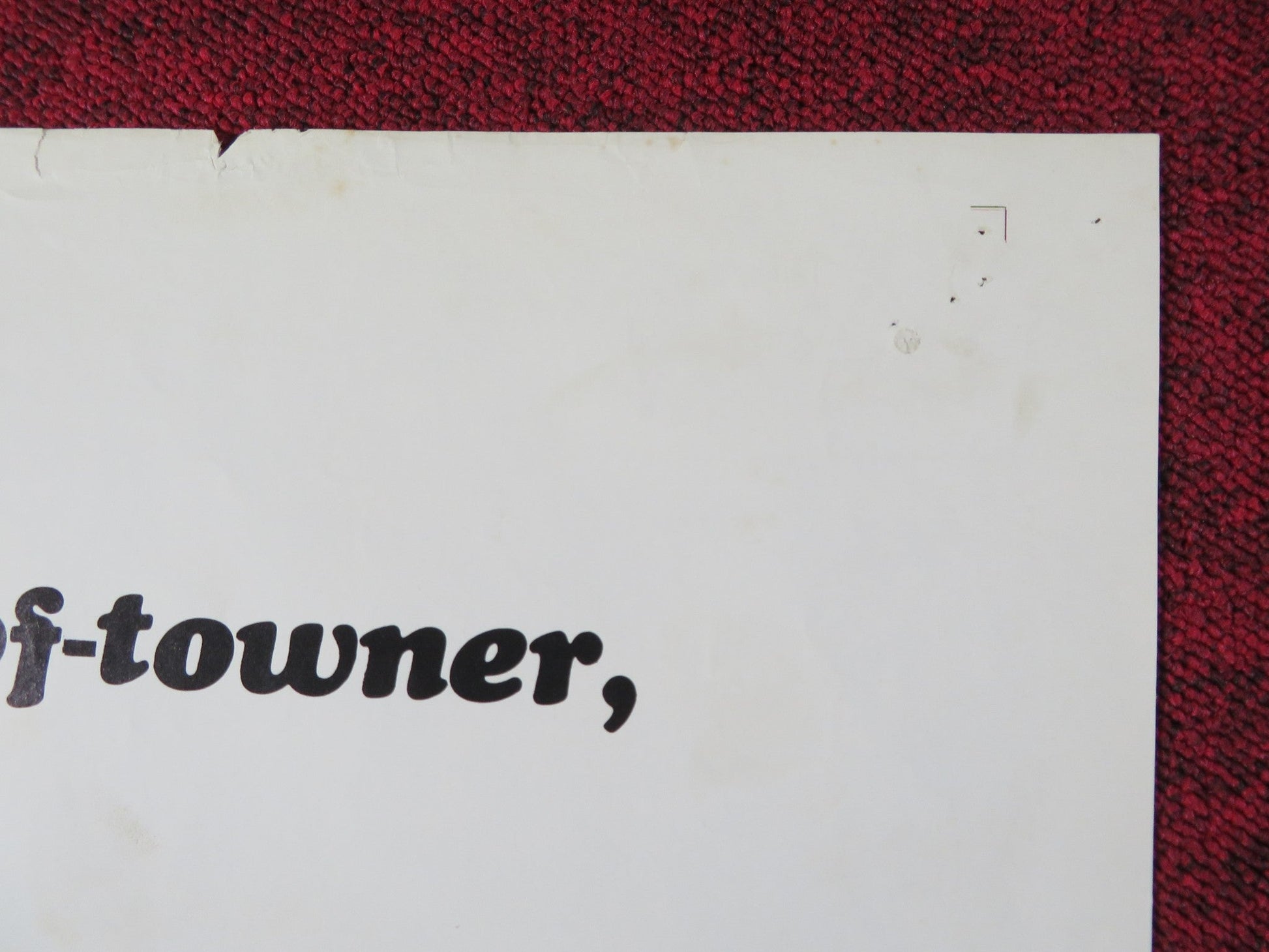 THE OUT OF TOWNERS FOLDED US ONE SHEET POSTER JACK LEMMON SANDY DENNIS 1969 Rendezvous Cinema Movie posters