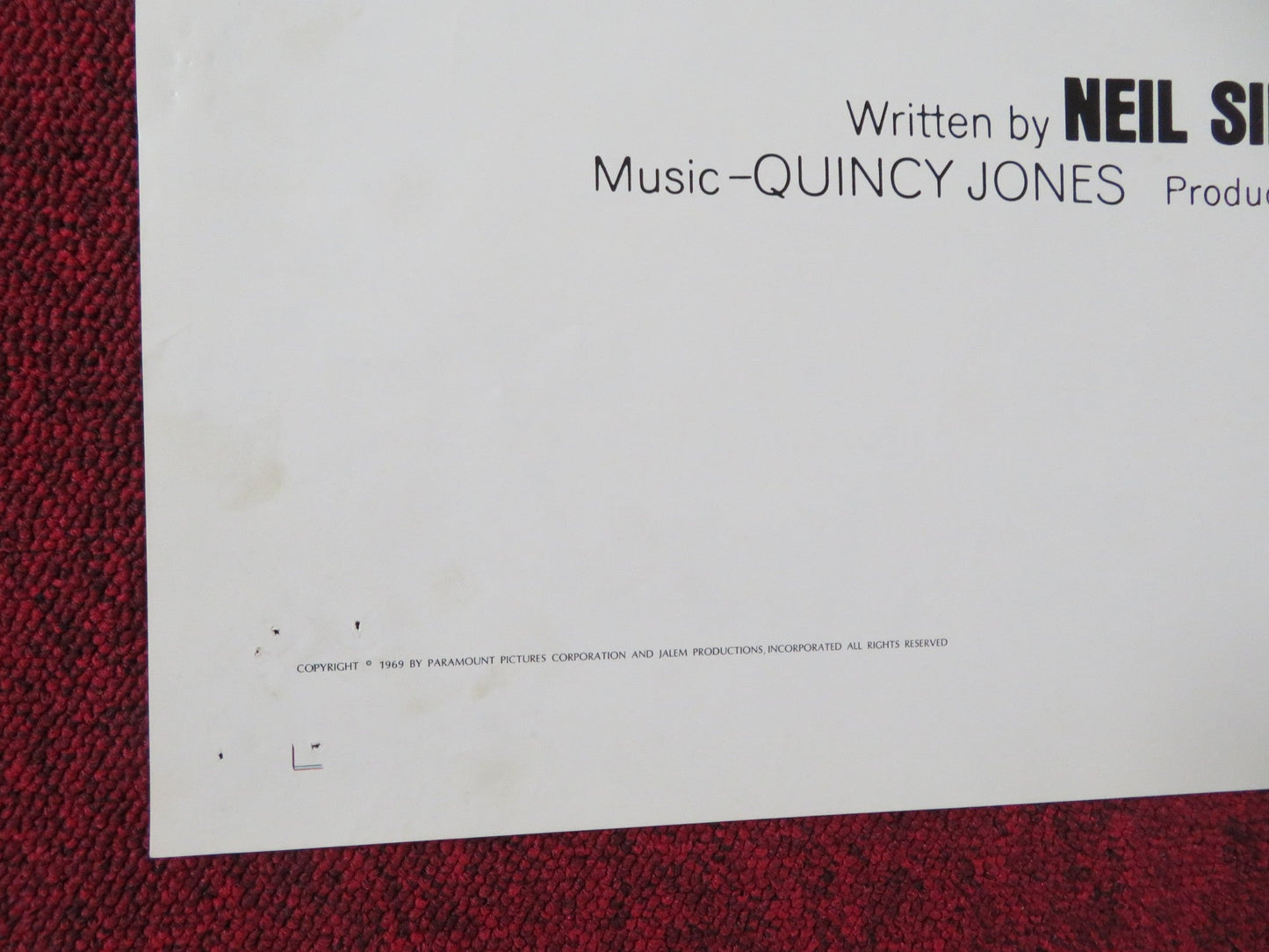 THE OUT OF TOWNERS FOLDED US ONE SHEET POSTER JACK LEMMON SANDY DENNIS 1969 Rendezvous Cinema Movie posters