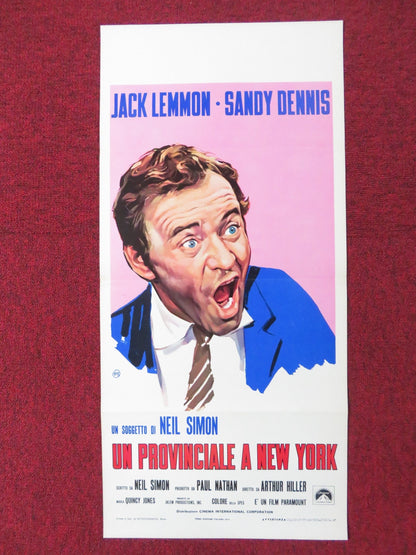 THE OUT OF TOWNERS ITALIAN LOCANDINA POSTER JACK LEMMON SANDY DENNIS 1970 Rendezvous Cinema Movie posters