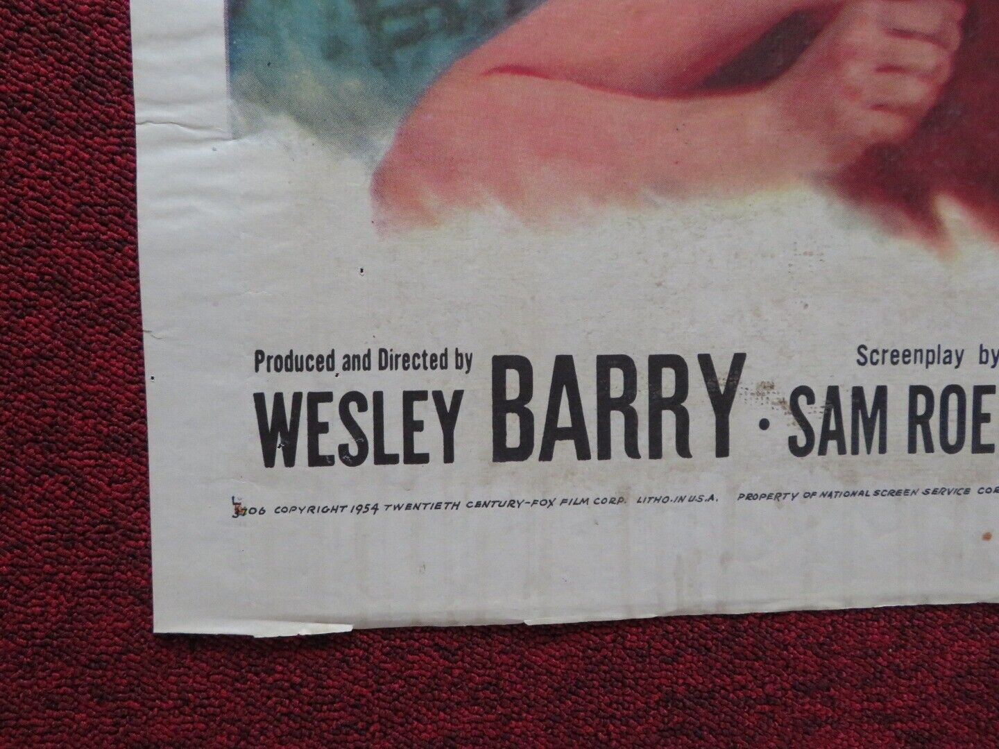 THE OUTLAW'S DAUGHTER FOLDED US ONE SHEET POSTER BILL WILLIAMS S. CONNOLLY 1954 Movie posters