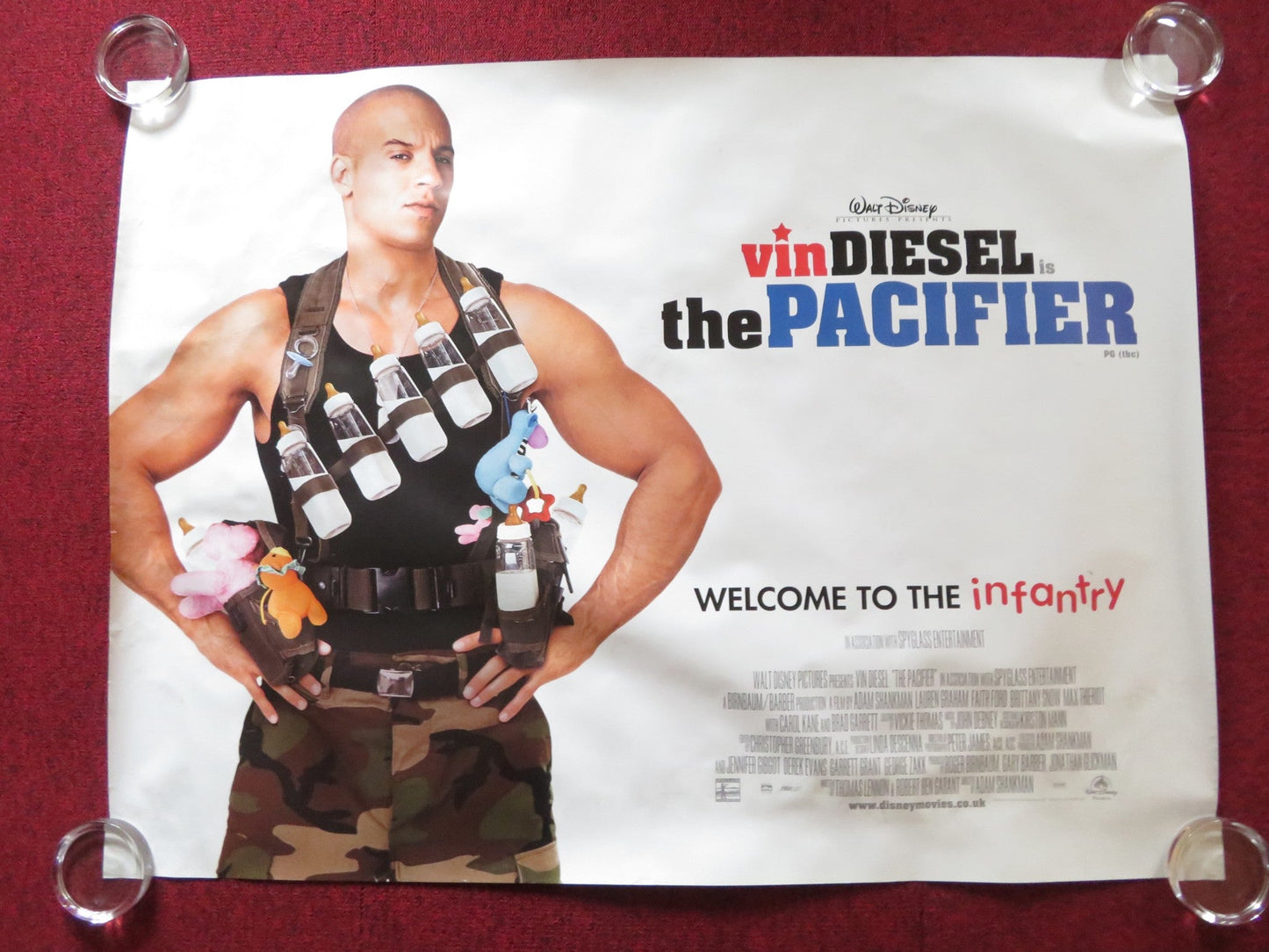 THE PACIFIER UK QUAD (30"x 40") ROLLED POSTER DISNEY VIN DIESEL L. GRAHAM 2005 Rendezvous Cinema Movie posters