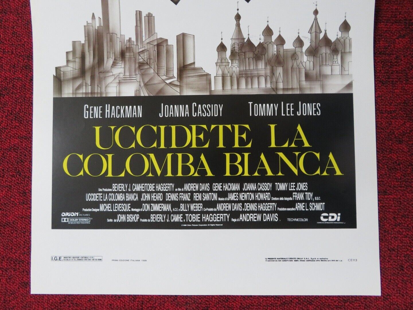 THE PACKAGE ITALIAN LOCANDINA (27.5"x13") POSTER GENE HACKMAN JOANNA CASSIDY '89 - Rendezvous Cinema