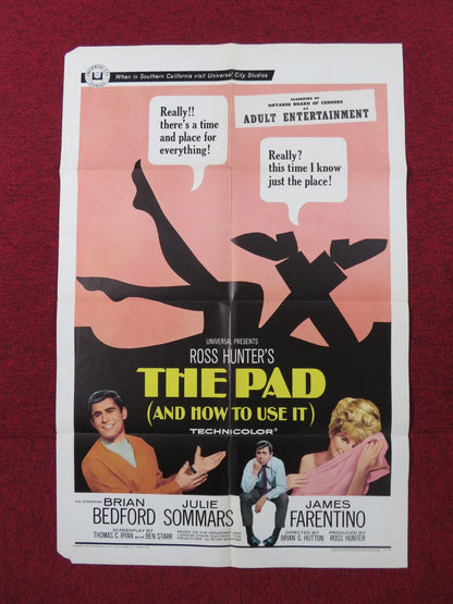 THE PAD (AND HOW TO USE IT) FOLDED US ONE SHEET POSTER BRIAN BEDFORD 1966 Rendezvous Cinema Movie posters