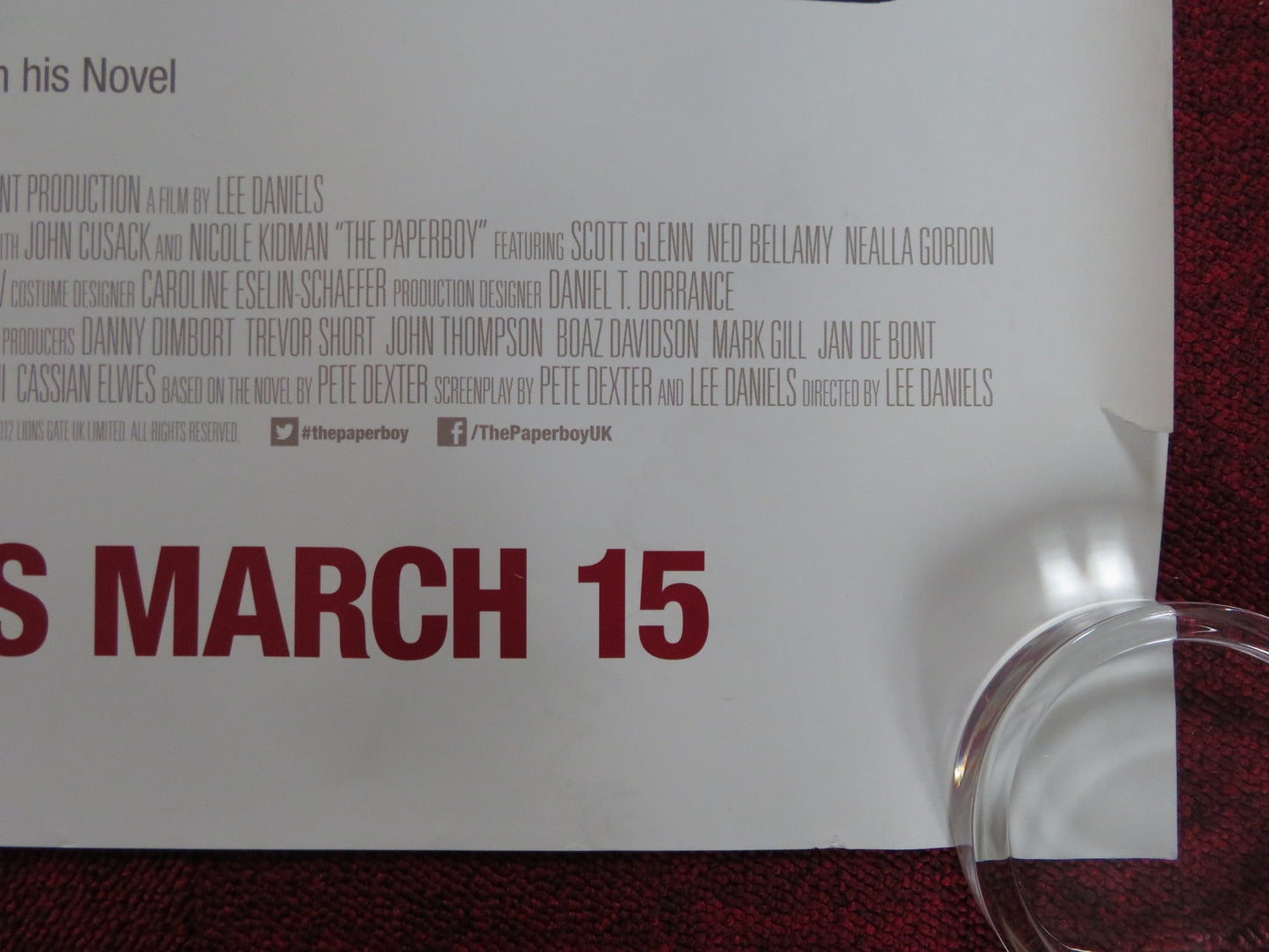 THE PAPERBOY UK QUAD (30"x 40") ROLLED POSTER ZAC EFRON MATTHEW MCCONAUGHEY 2012 Rendezvous Cinema Movie posters