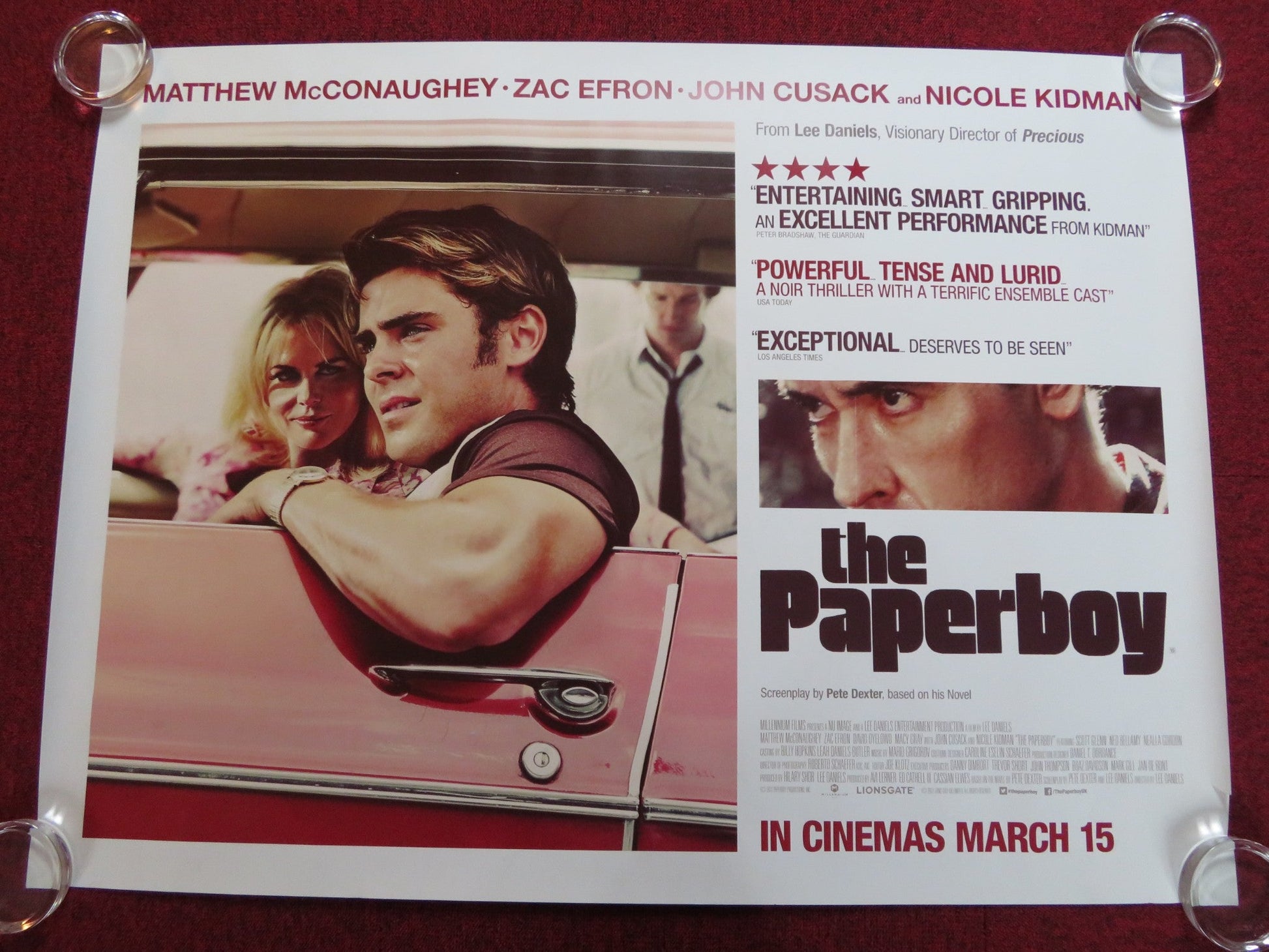 THE PAPERBOY UK QUAD (30"x 40") ROLLED POSTER ZAC EFRON MATTHEW MCCONAUGHEY 2012 Rendezvous Cinema Movie posters