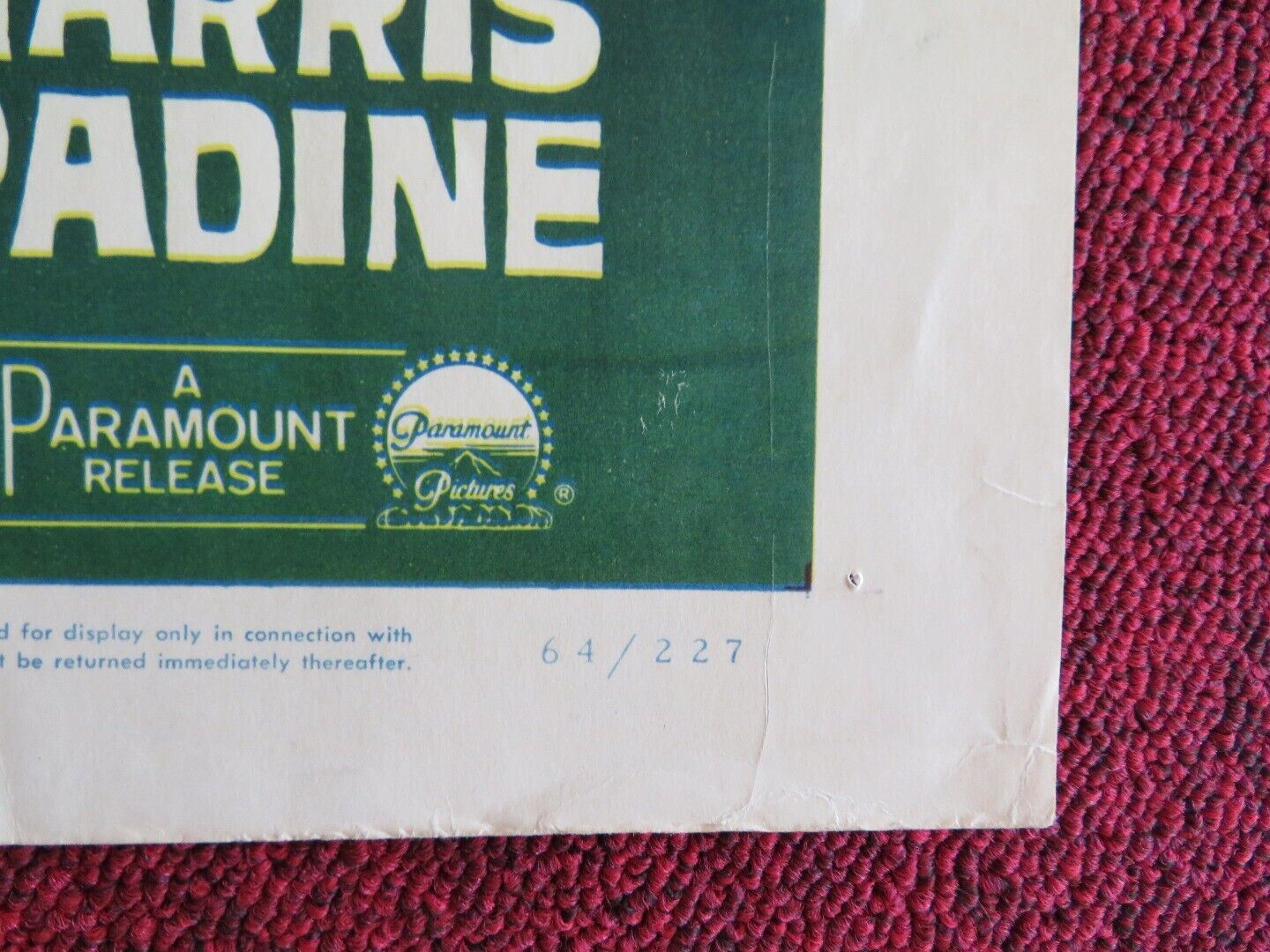 THE PASTY US HALF SHEET (22"x 28") POSTER JERRY LEWIS 1964 Movie posters