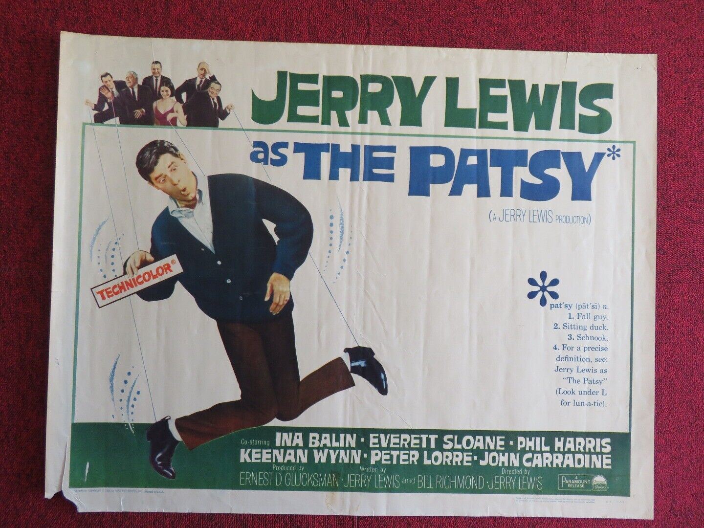 THE PASTY US HALF SHEET (22"x 28") POSTER JERRY LEWIS 1964 Movie posters