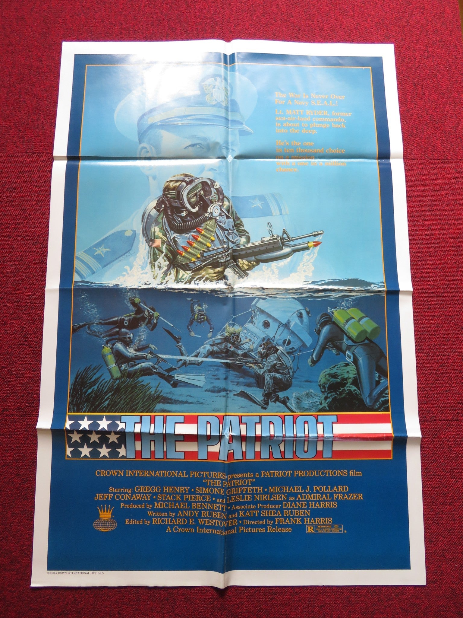 THE PATRIOT FOLDED US ONE SHEET POSTER GREGG HENRY LESLIE NIELSEN 1986 Rendezvous Cinema Movie posters