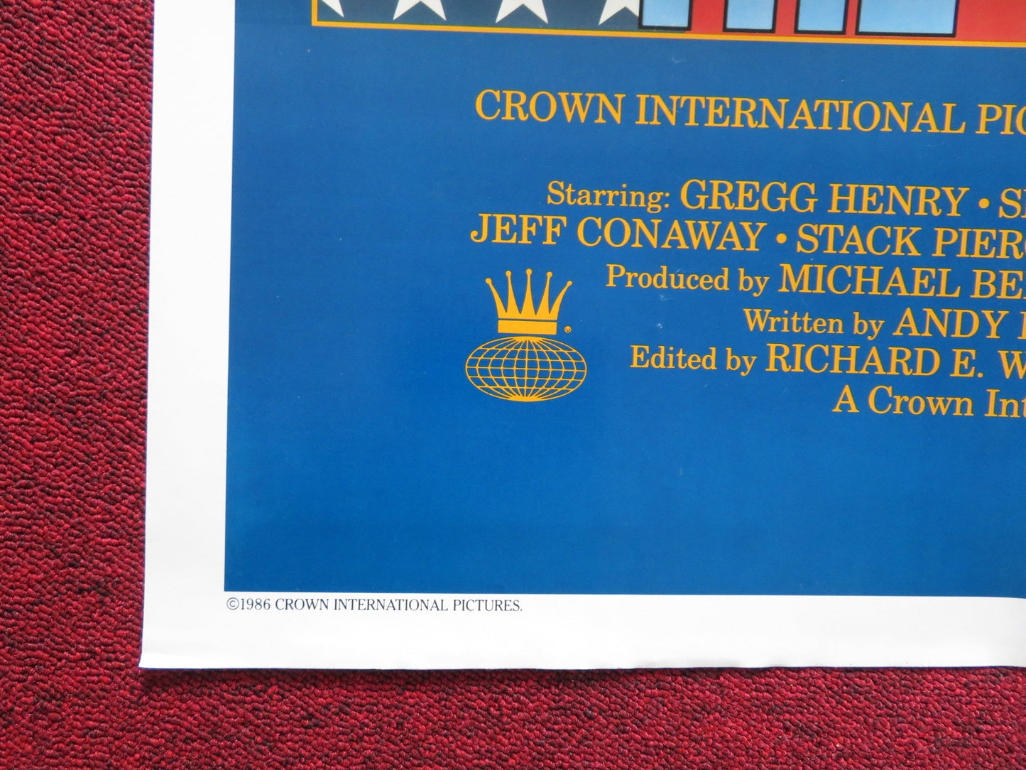 THE PATRIOT FOLDED US ONE SHEET POSTER GREGG HENRY LESLIE NIELSEN 1986 Rendezvous Cinema Movie posters