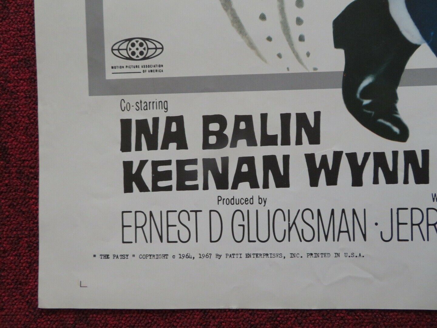 THE PATSY US ONE SHEET POSTER JERRY LEWIS INA BALIN 1967 Movie posters