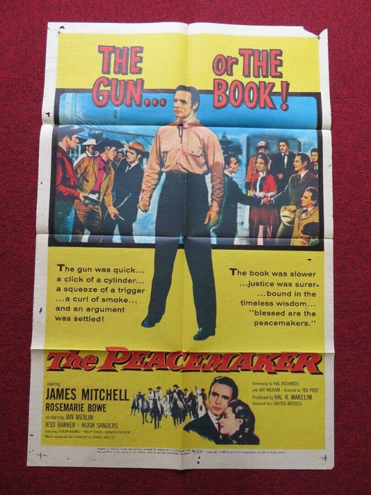 THE PEACEMAKER FOLDED US ONE SHEET POSTER JAMES MITCHELL ROSEMARIE STACK 1956 Movie posters