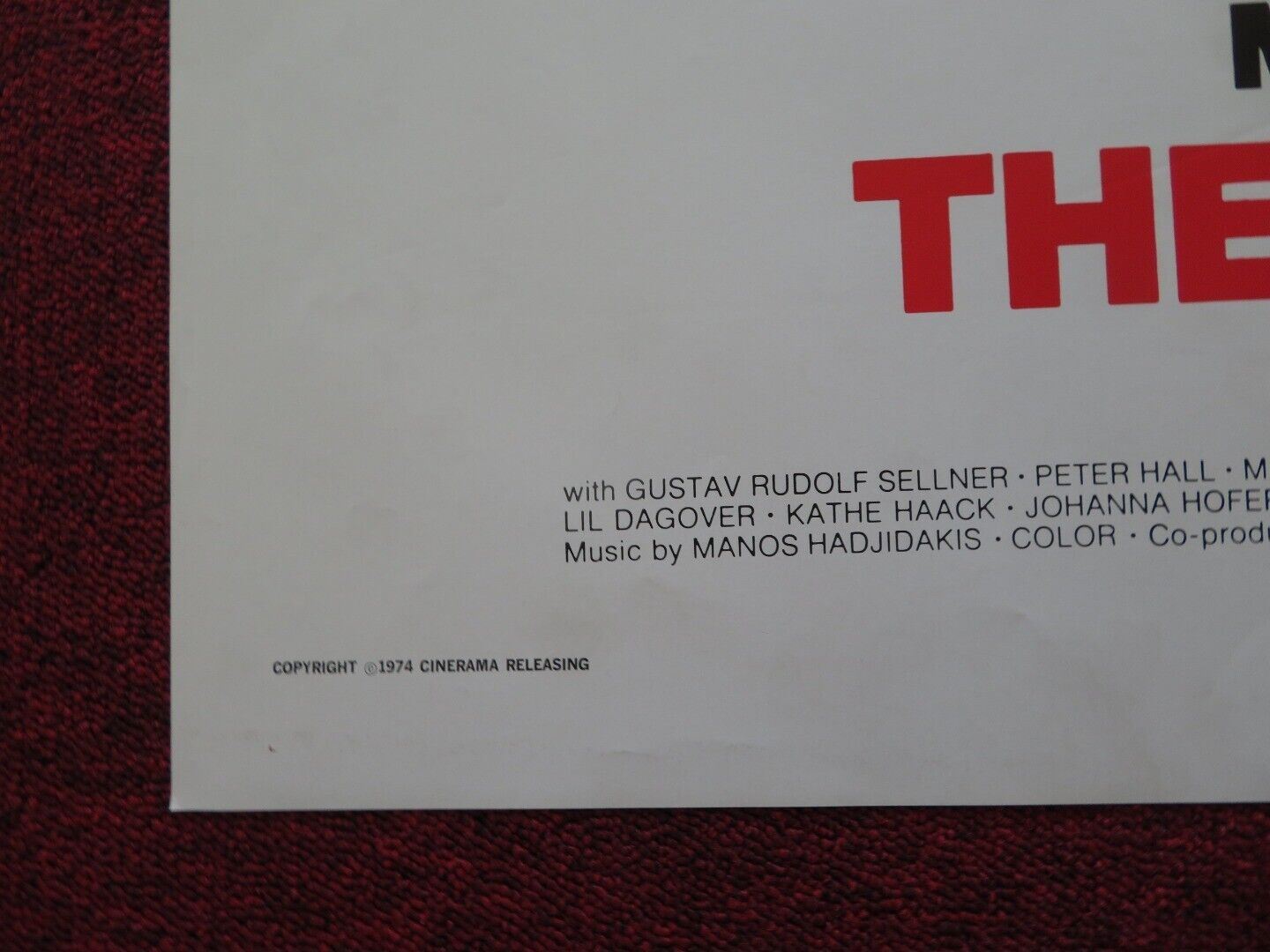 THE PEDESTRIAN FOLDED US ONE SHEET POSTER PEGGY ASHCROFT MAXMILIAN SCHELL 1974 Movie posters