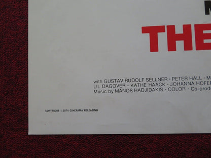 THE PEDESTRIAN FOLDED US ONE SHEET POSTER PEGGY ASHCROFT MAXMILIAN SCHELL 1974 Movie posters