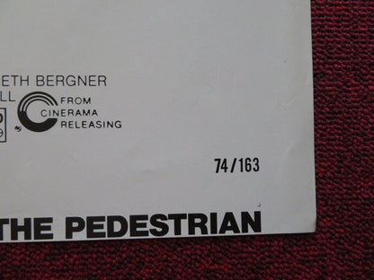 THE PEDESTRIAN FOLDED US ONE SHEET POSTER PEGGY ASHCROFT MAXMILIAN SCHELL 1974 Movie posters