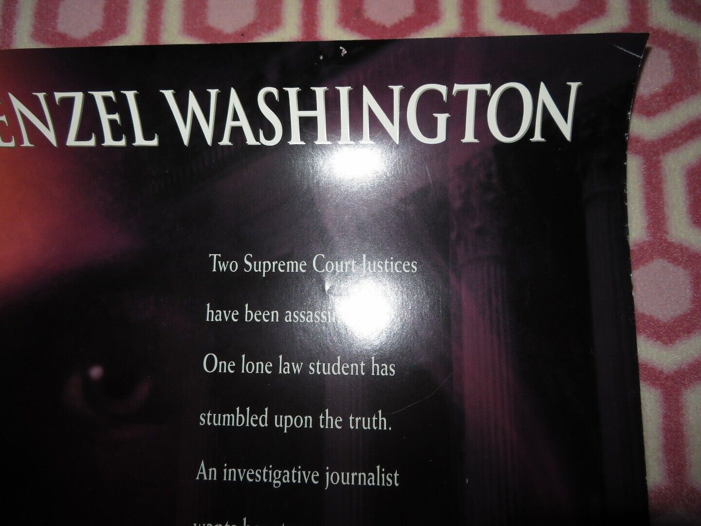 THE PELICAN BRIEF US ONE SHEET ROLLED POSTER JULIA ROBERTS DENZEL WASHINGTON '93 Movie posters