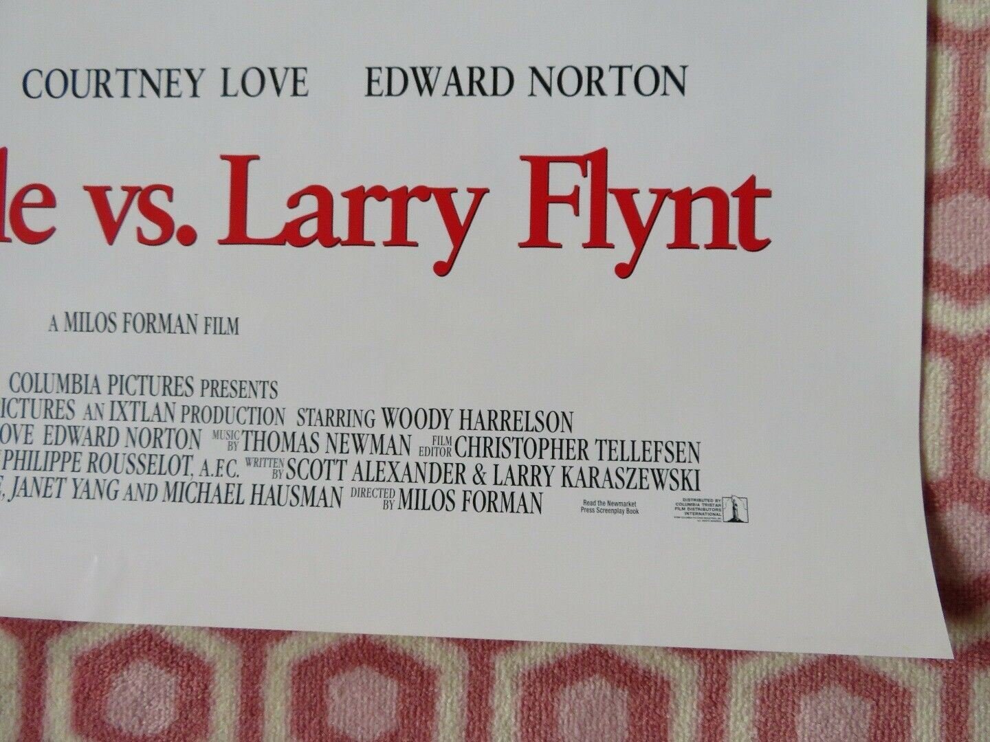 THE PEOPLE VS. LARRY FLYNT US ONE SHEET ROLLED POSTER WOODY HARRELSON 1996 Movie posters