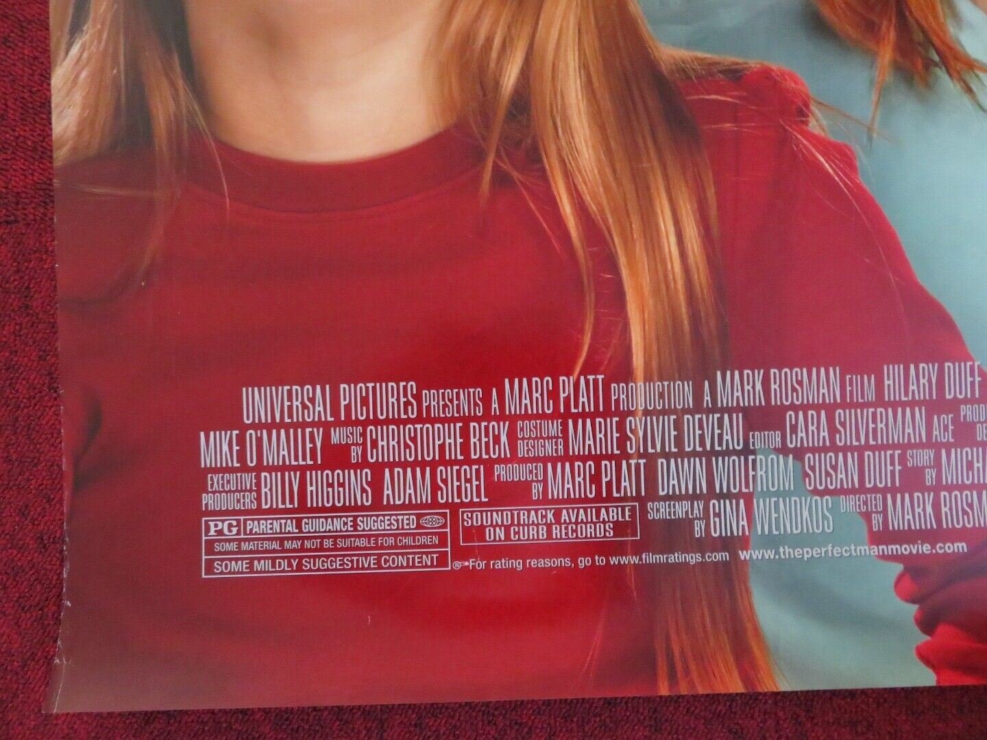 THE PERFECT MAN US ONE SHEET ROLLED POSTER HILARY DUFF HEATHER LOCKLEAR 2005 Movie posters