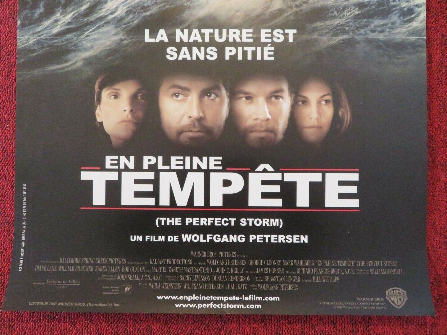 THE PERFECT STORM FRENCH (15"x 21") POSTER GEORGE CLOONEY MARK WAHLBERG 2000 Movie posters