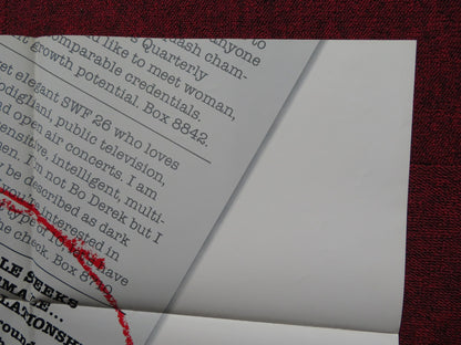 THE PERSONALS FOLDED US ONE SHEET POSTER BILL SCHOPPERT 1982 Rendezvous Cinema Movie posters