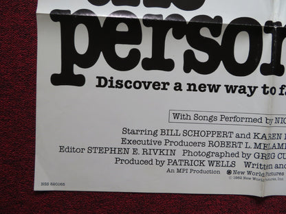 THE PERSONALS FOLDED US ONE SHEET POSTER BILL SCHOPPERT 1982 Rendezvous Cinema Movie posters