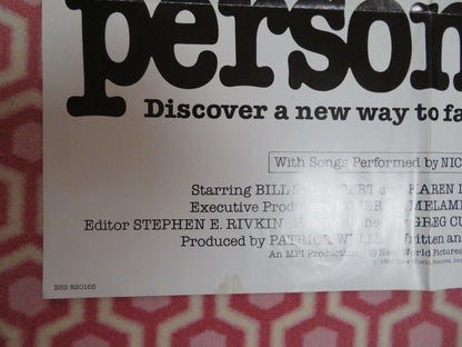 THE PERSONALS US ONE SHEET POSTER BILL SCHOPPERT KAREN LANDRY 1982 Movie posters