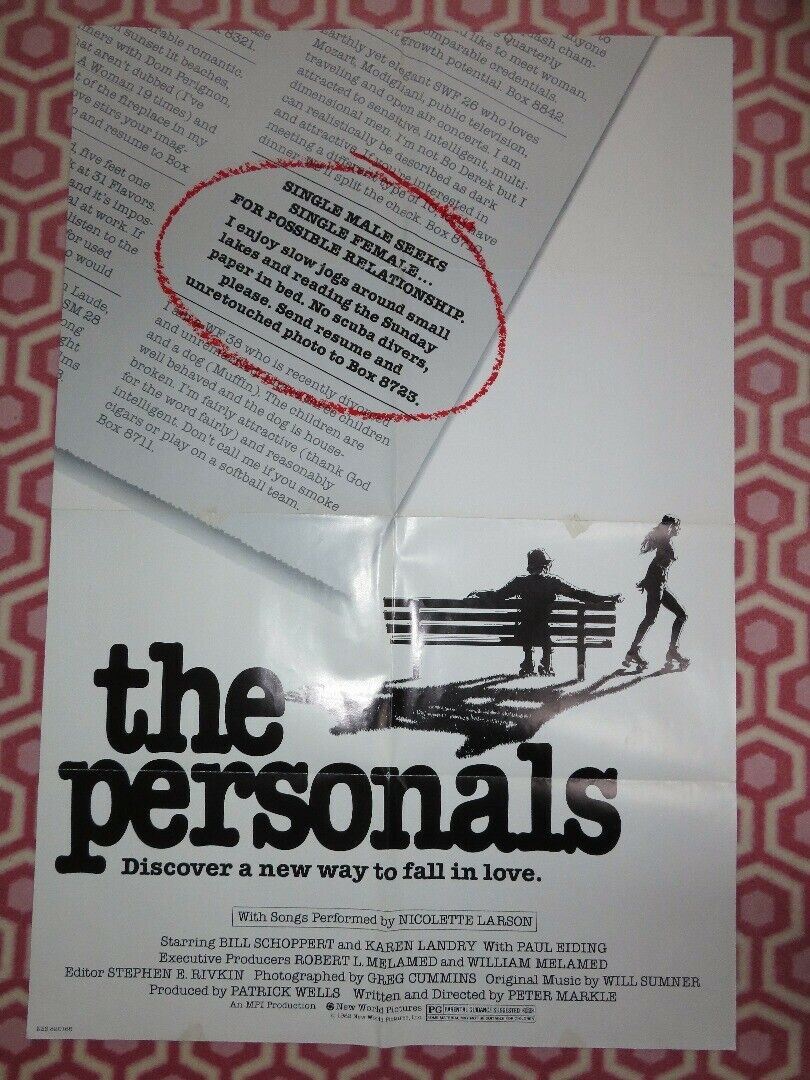 THE PERSONALS US ONE SHEET POSTER BILL SCHOPPERT KAREN LANDRY 1982 Movie posters