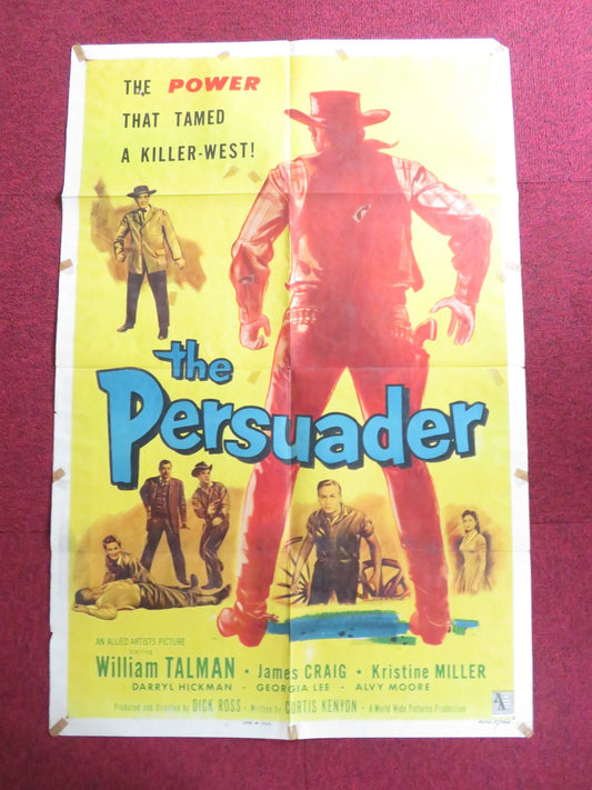 THE PERSUADER FOLDED US ONE SHEET POSTER WILLIAM TALMAN JAMES CRAIG 1957 Rendezvous Cinema Movie posters