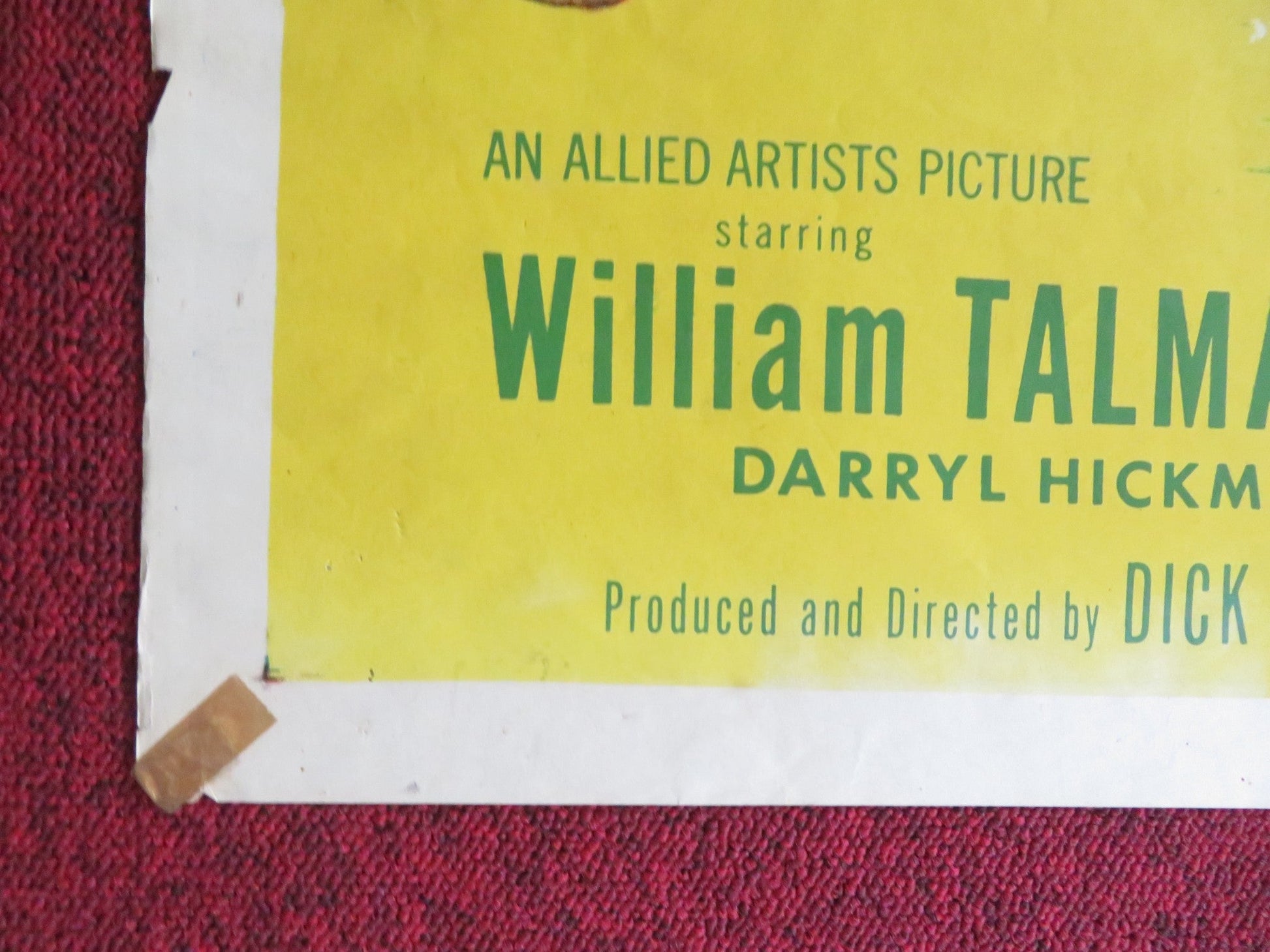 THE PERSUADER FOLDED US ONE SHEET POSTER WILLIAM TALMAN JAMES CRAIG 1957 Rendezvous Cinema Movie posters