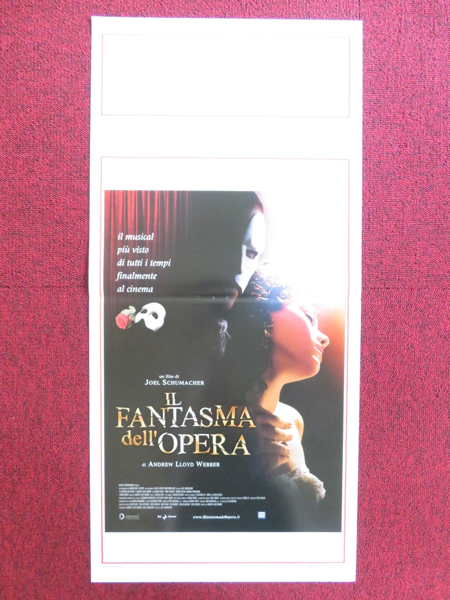 THE PHANTOM OF THE OPERA ITALIAN LOCANDINA POSTER GERARD BUTLER EMMY ROSSUM 2004 Rendezvous Cinema Movie posters
