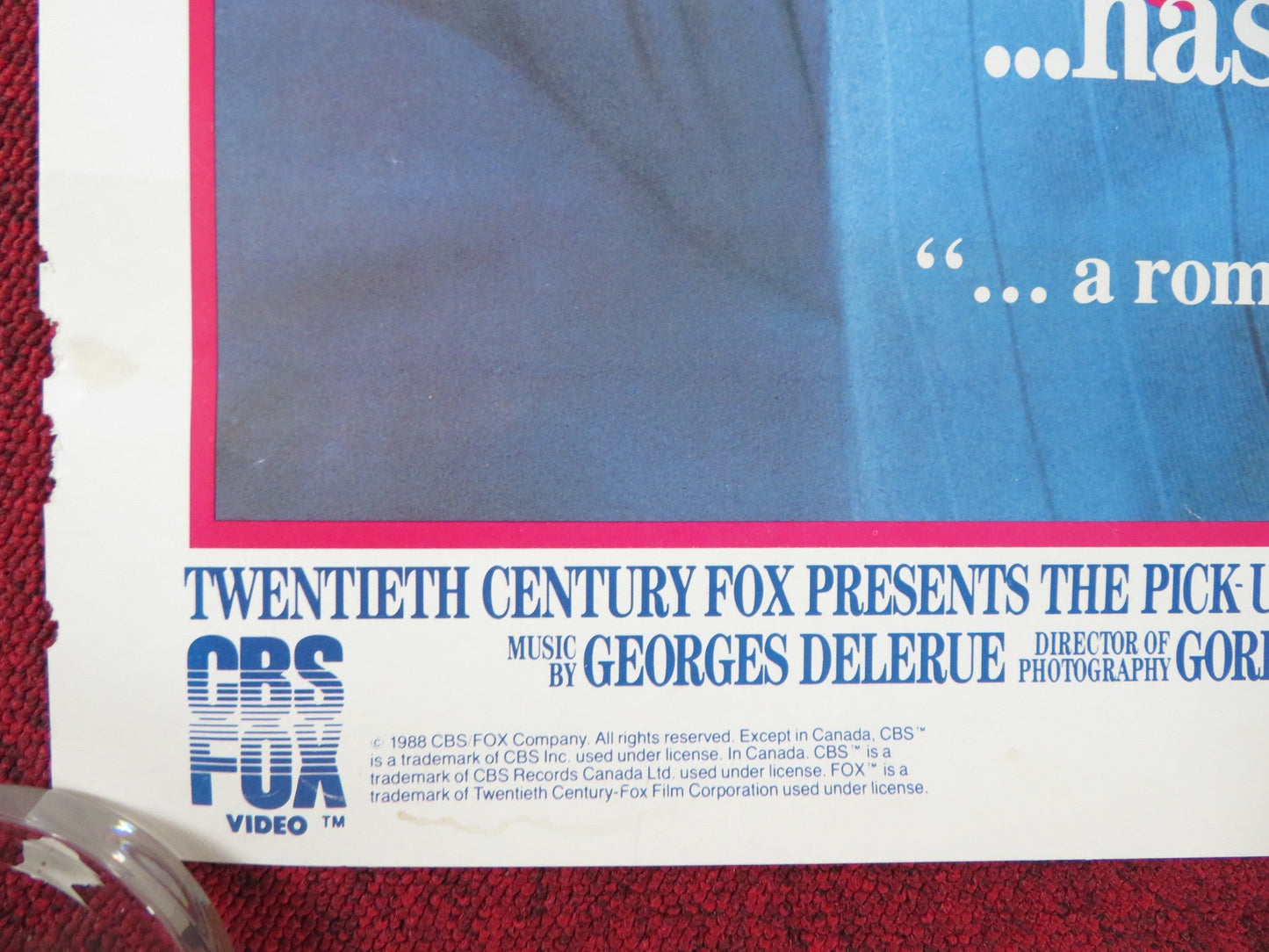 THE PICK - UP ARTIST VHS US ONE SHEET ROLLED POSTER R. DOWNEY JR. RINGWALD 1987 Rendezvous Cinema Movie posters