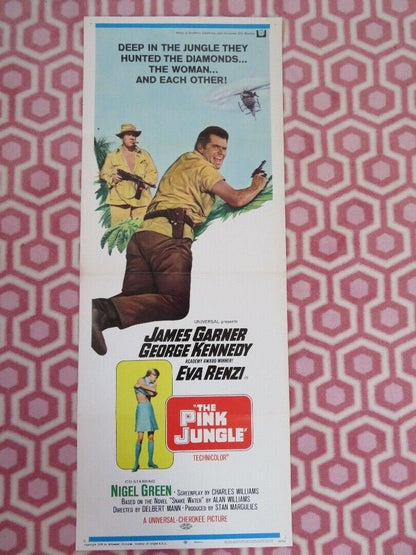 THE PINK JUNGLE US INSERT (14"x 36") POSTER JAMES GARNER GEORGE KENNEDY 1968 Movie posters