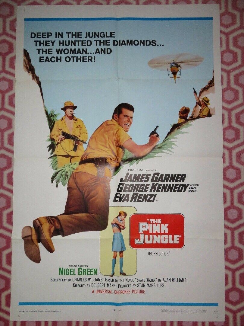 THE PINK JUNGLE US ONE SHEET POSTER JAMES GARNER EVA RENZI 1968 Movie posters