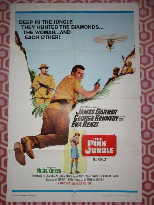 THE PINK JUNGLE US ONE SHEET POSTER JAMES GARNER EVA RENZI 1968 Movie posters