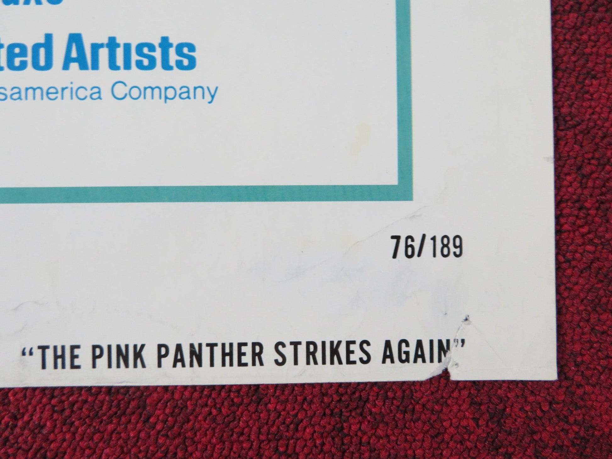 THE PINK PANTHER STRIKES AGAIN FOLDED US ONE SHEET POSTER PETER SELLERS 1976 Rendezvous Cinema Movie posters