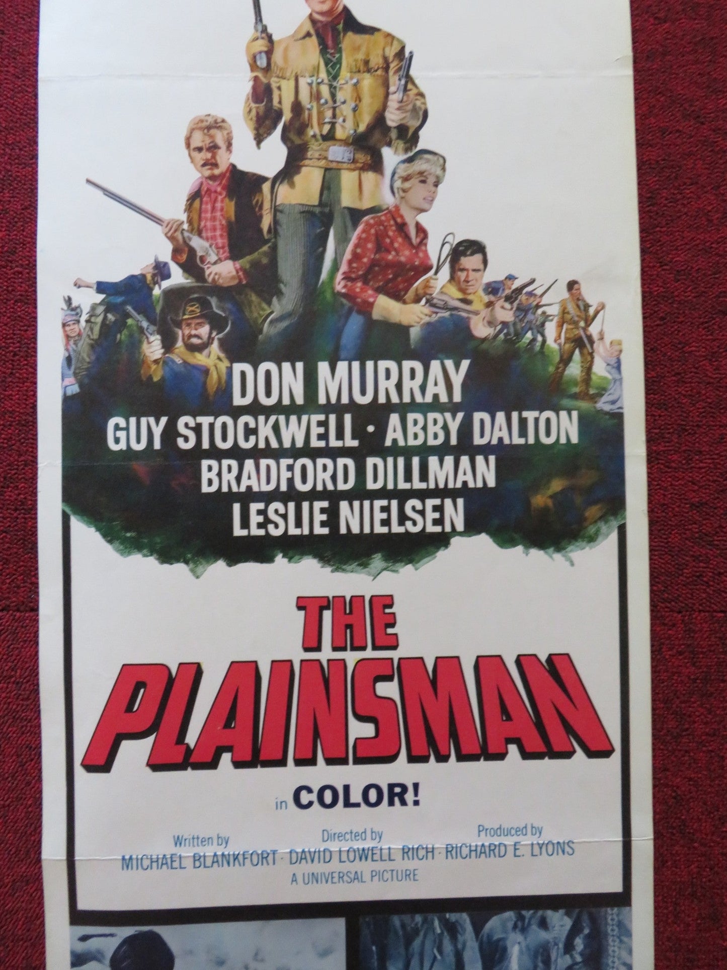 THE PLAINSMAN US INSERT (14"x 36") POSTER DON MURRAY GUY STOCKWELL 1966 Rendezvous Cinema Movie posters