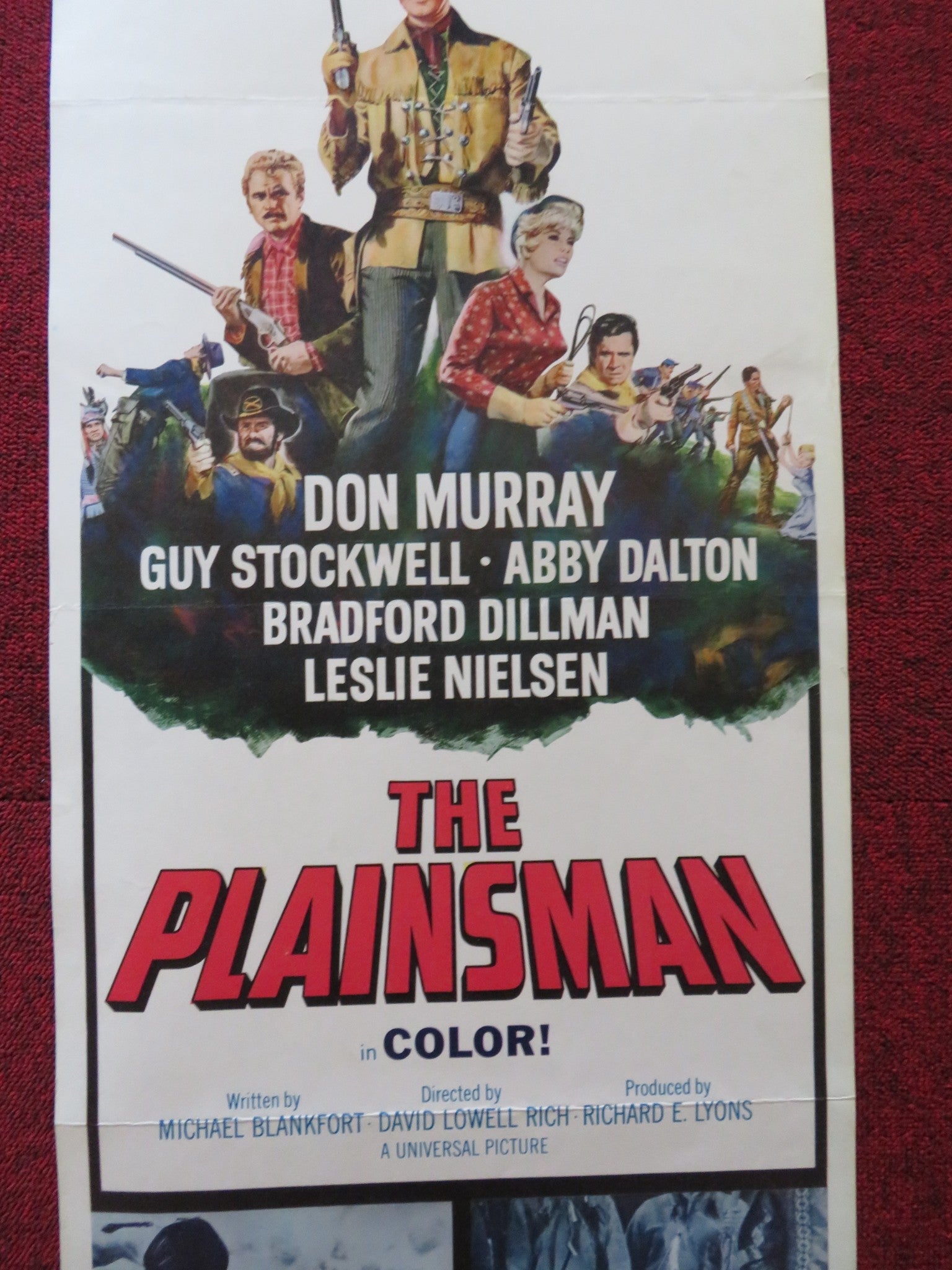 THE PLAINSMAN US INSERT (14"x 36") POSTER DON MURRAY GUY STOCKWELL 1966 Rendezvous Cinema Movie posters