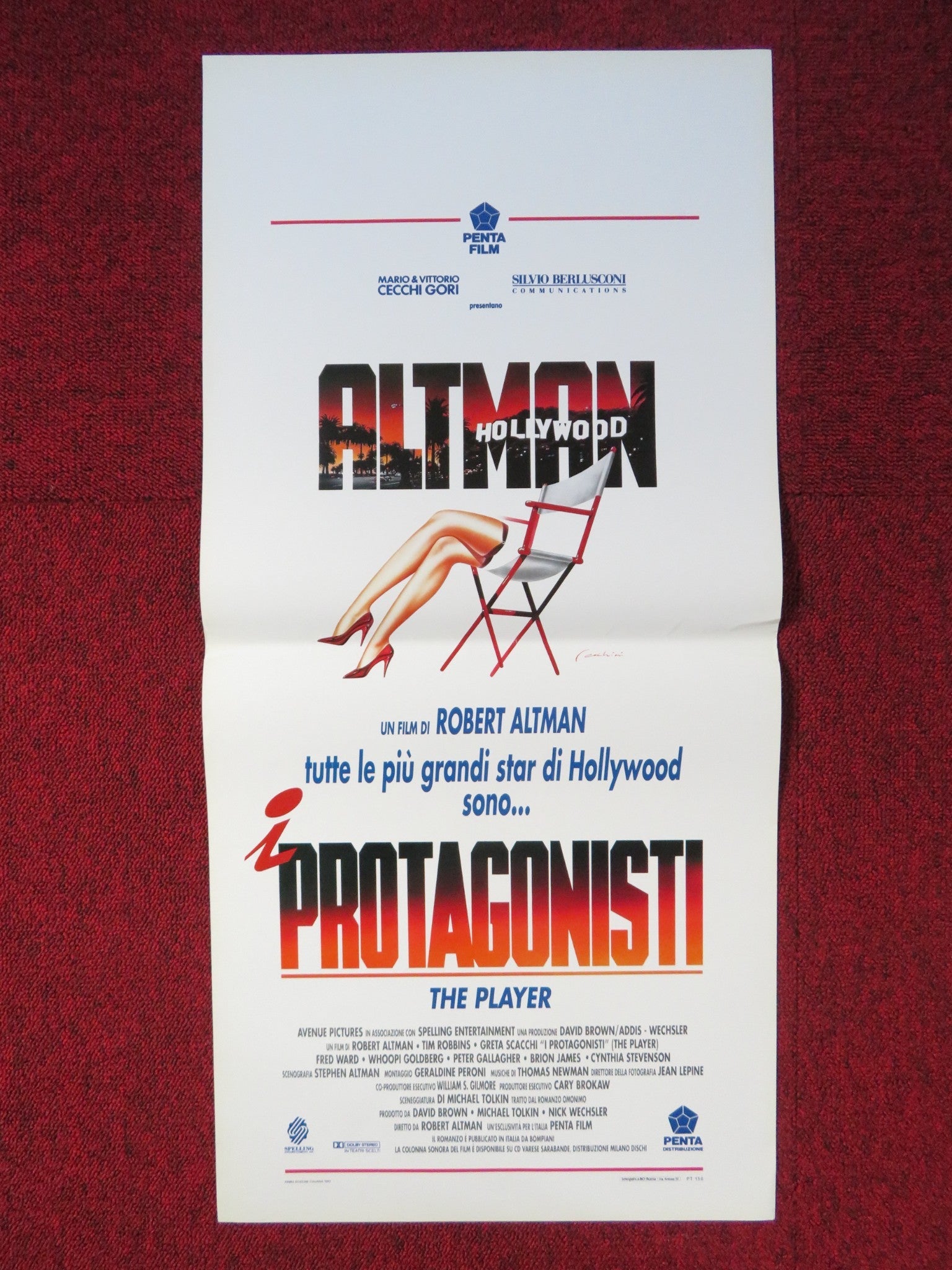 THE PLAYER ITALIAN LOCANDINA POSTER TIM ROBBINS GRETA SCACCHI 1992 Rendezvous Cinema Movie posters
