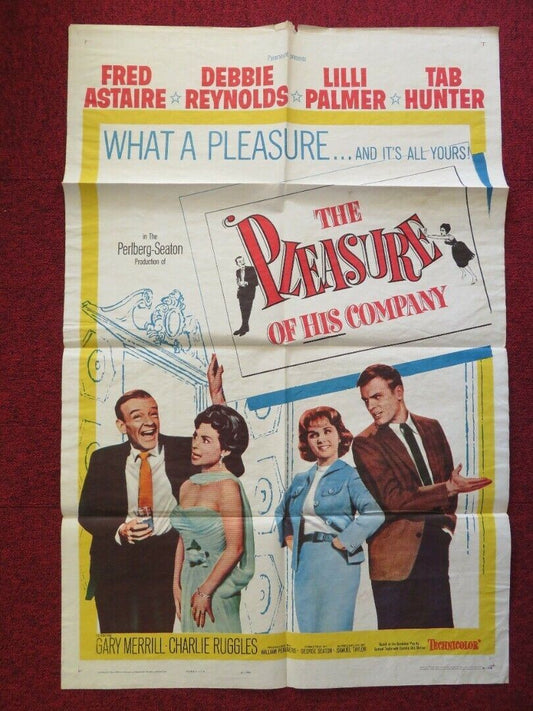 THE PLEASURE OF HIS COMPANY FOLDED US ONE SHEET POSTER FRED ASTAIRE 1961 Movie posters